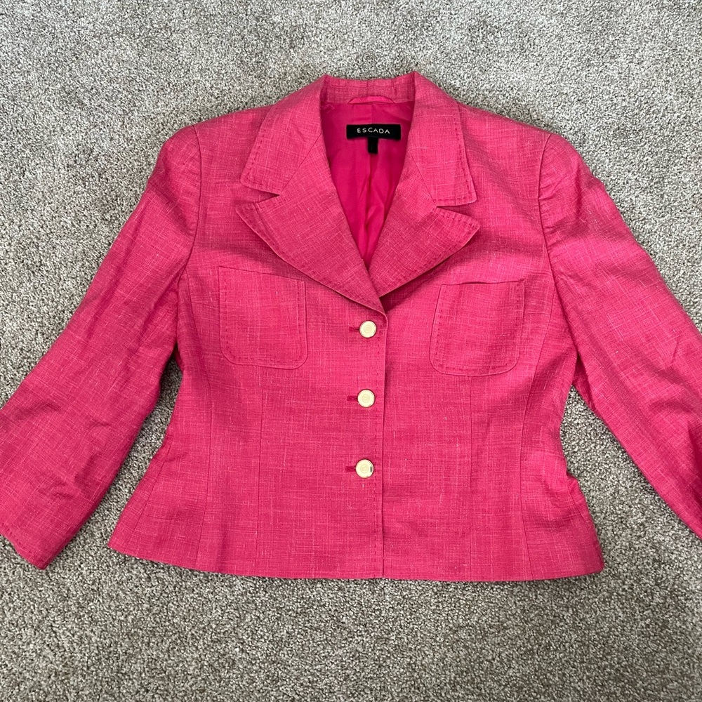 Escada Fuchsia Blazer with Gold Buttons